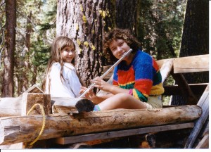 My sister and I at the cabin in the mid-80s. I loved playing my flute up there. It echoed for infinity.