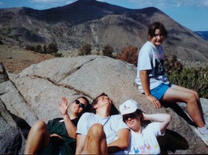 Me, my uncle, my aunt and my sister acting goofy, early 1990s.